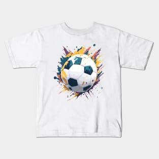 Soccer ball league players with paint splashes. English Football Kids T-Shirt